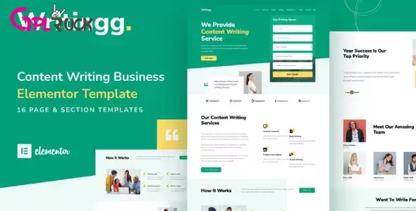 Writingg – Content Copywriting Services Elementor Template Kit